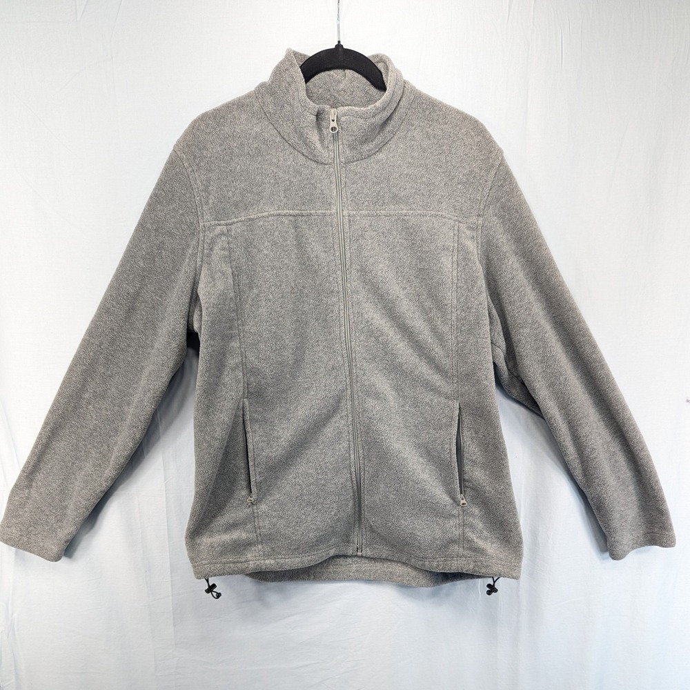 Naturals Reflections Gray Full Zip Fleece Jacket Women's Plus‎ Size 1X